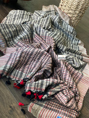 Ketia Stripes  - Grey Beige Black Red