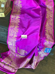 Pure Silk Gramaphone Banarasi - Magenta Purple Antique Zari