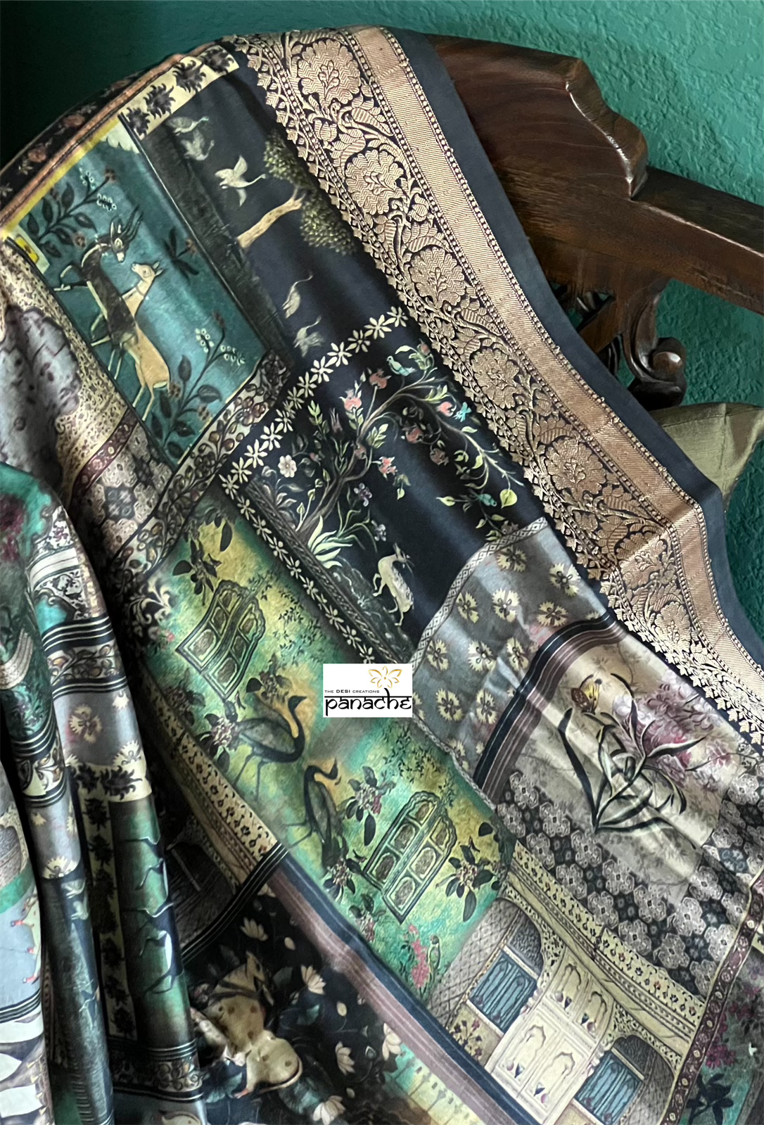 Heritage Silk Banarasi - Black Sea Green