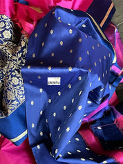 Katan Silk Banarasi - Magenta Pink Blue