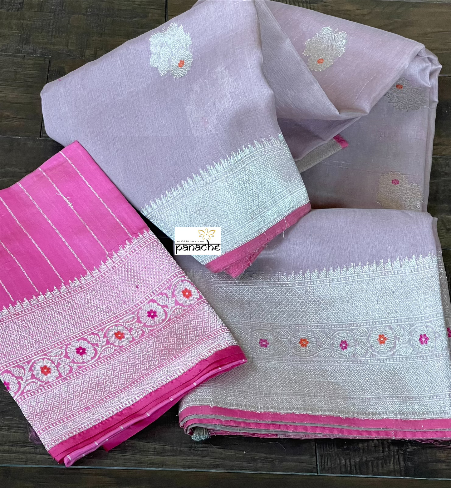 Linen Silk Banarasi - Dusty Pink