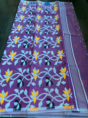 Soft Jamdaani- Violet Yellow Woven