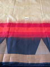 Pure Silk Kanjivaram - Ochre Golden Yellow Red Black