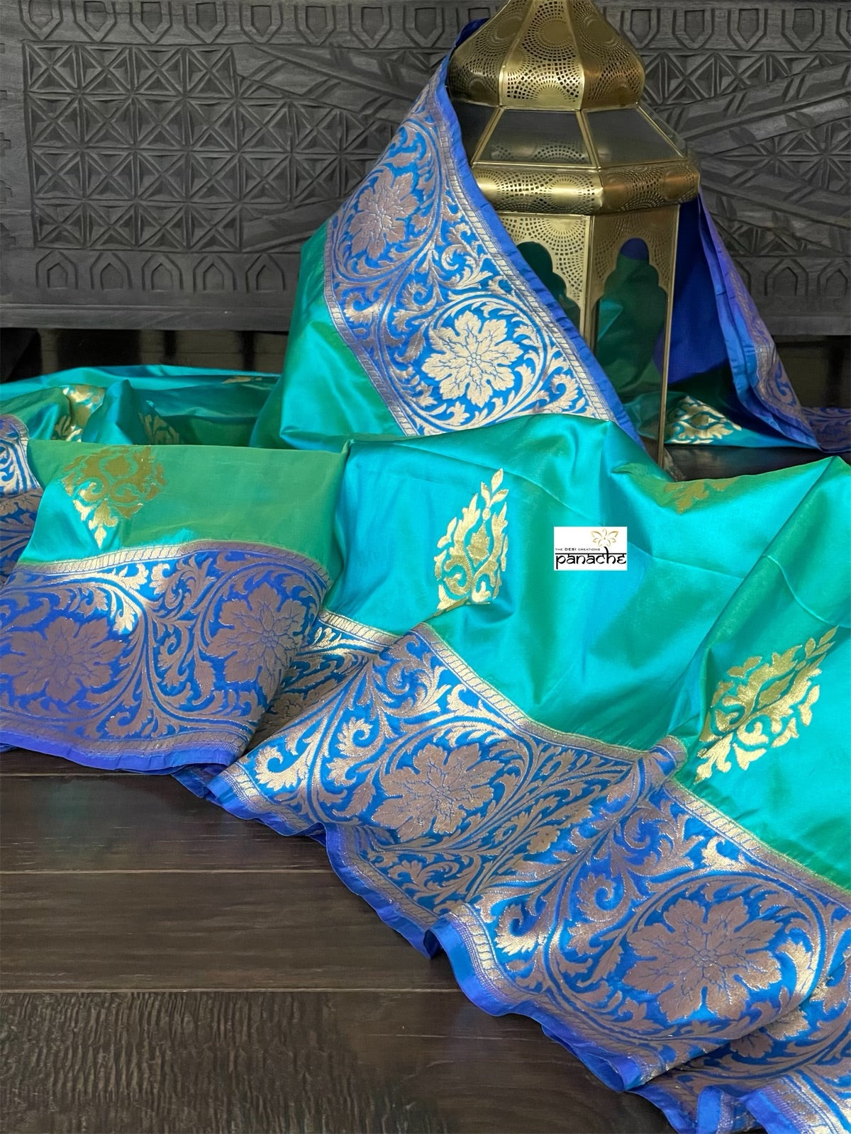 Pure Silk Banarasi - Sea Green Dual Shaded