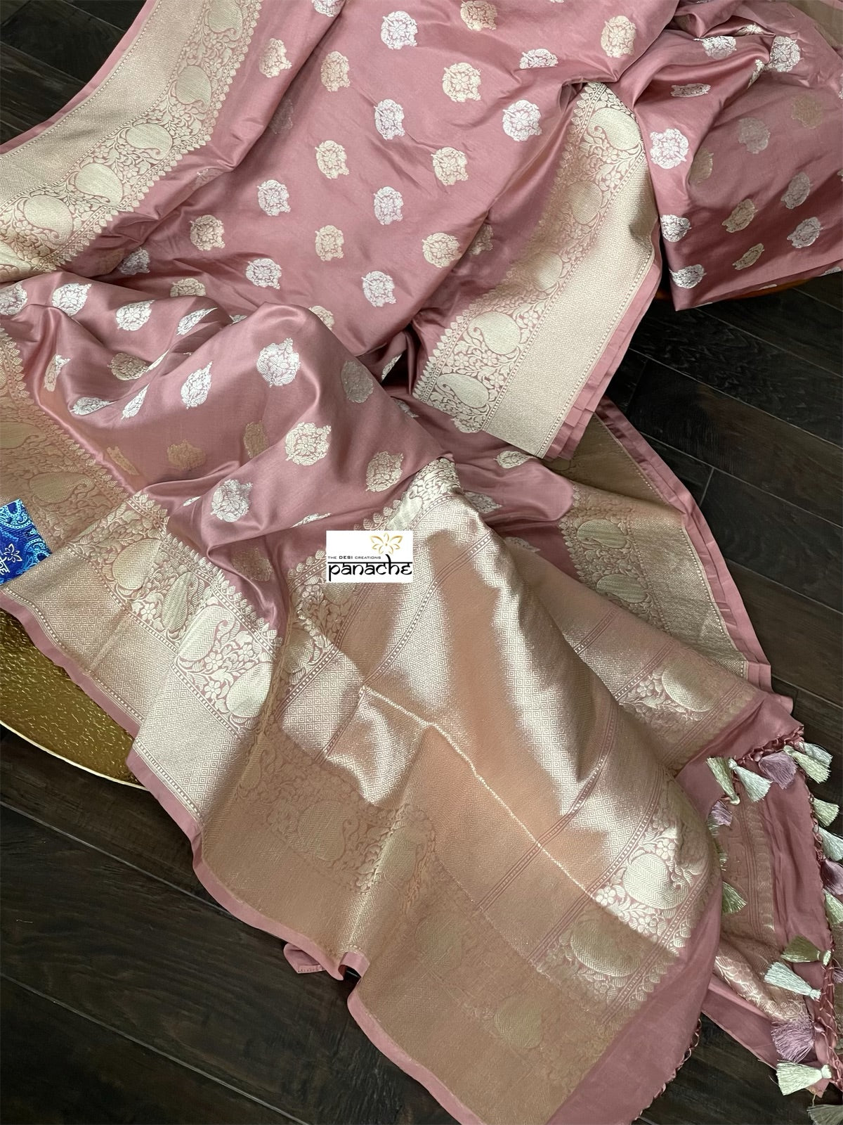 Pure Katan Silk Banarasi - Thulian Pink Antique Zari