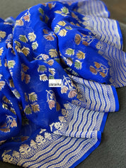 Khaddi Georgette Banarasi - Royal Blue Meenakari
