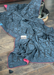 Designer Pure Georgette Chikankari - Black