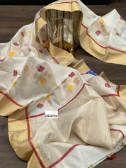 Pure Chanderi Silk Cotton - Off White Eknaliya Woven