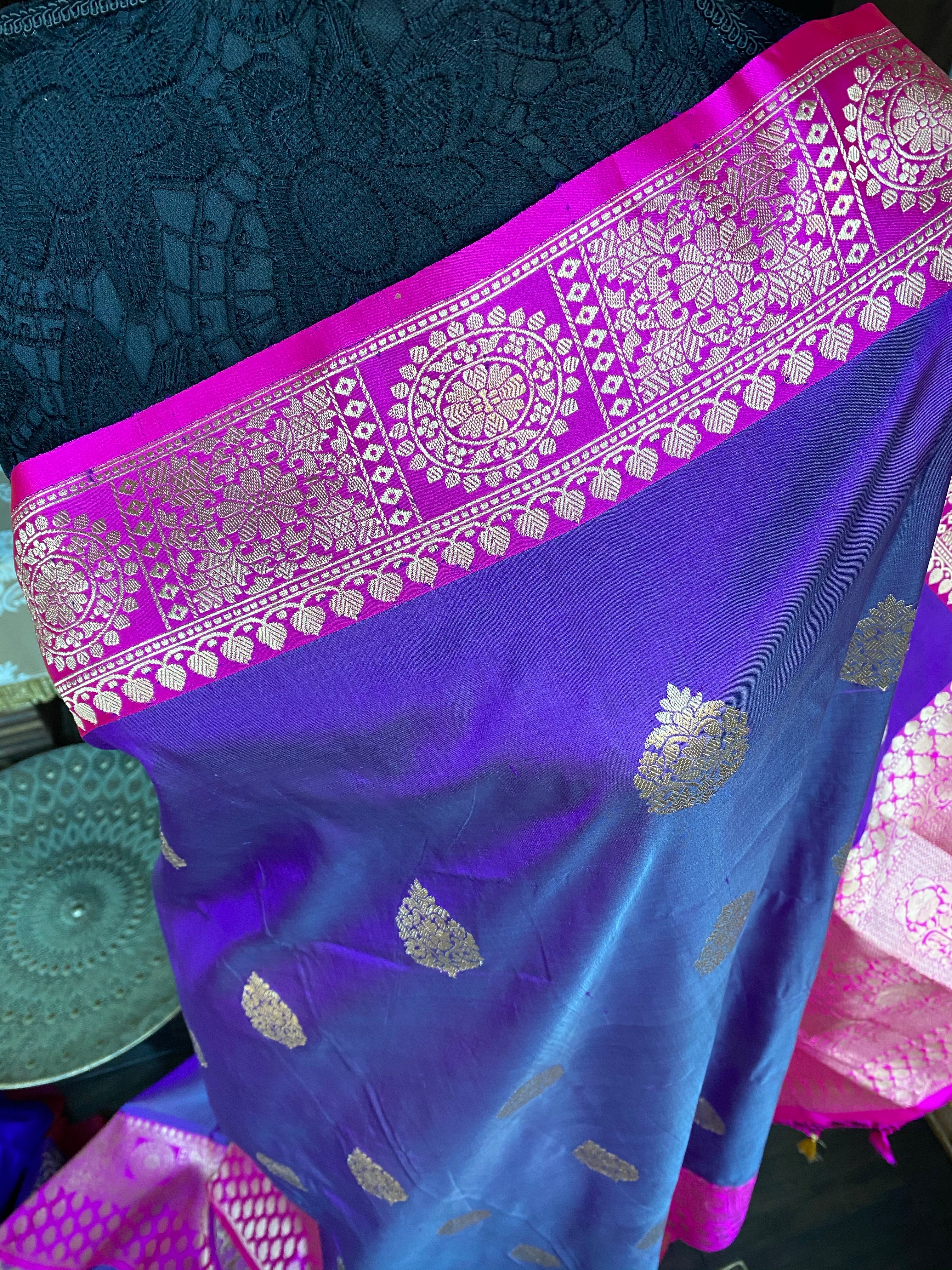 Katan Silk Banarasi - Purple Magenta