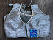 Designer Blouse - Silver Brocade