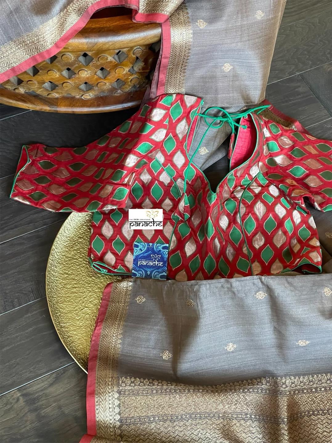 Designer Blouse - Red Green