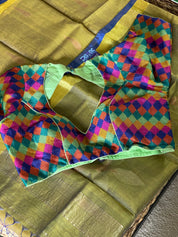 Designer Blouse - Green Blue Multi color