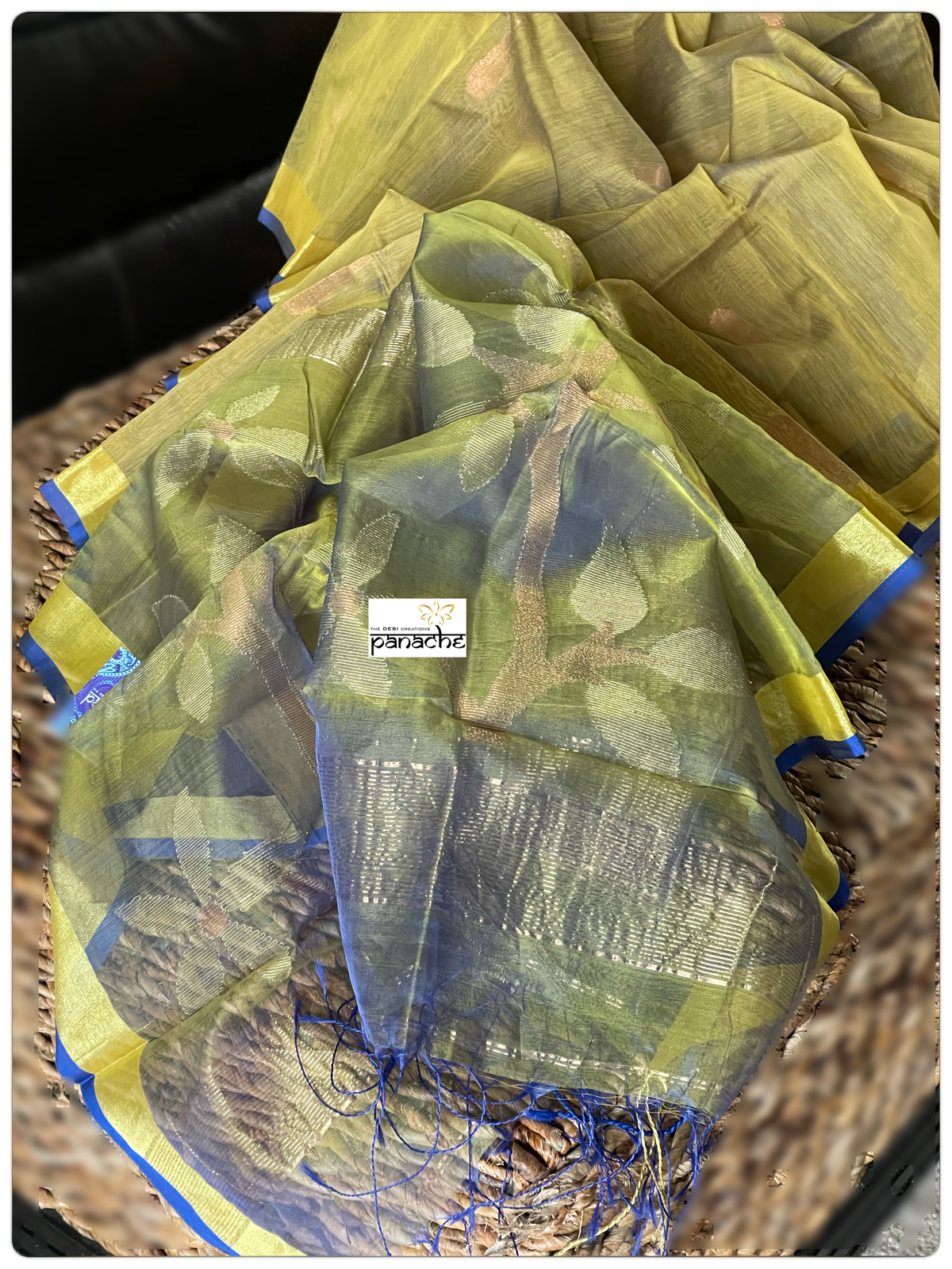 Cotton Silk Jamdaani - Green Yellow