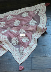 Designer Pure Net Embroidered - Dusty Pink