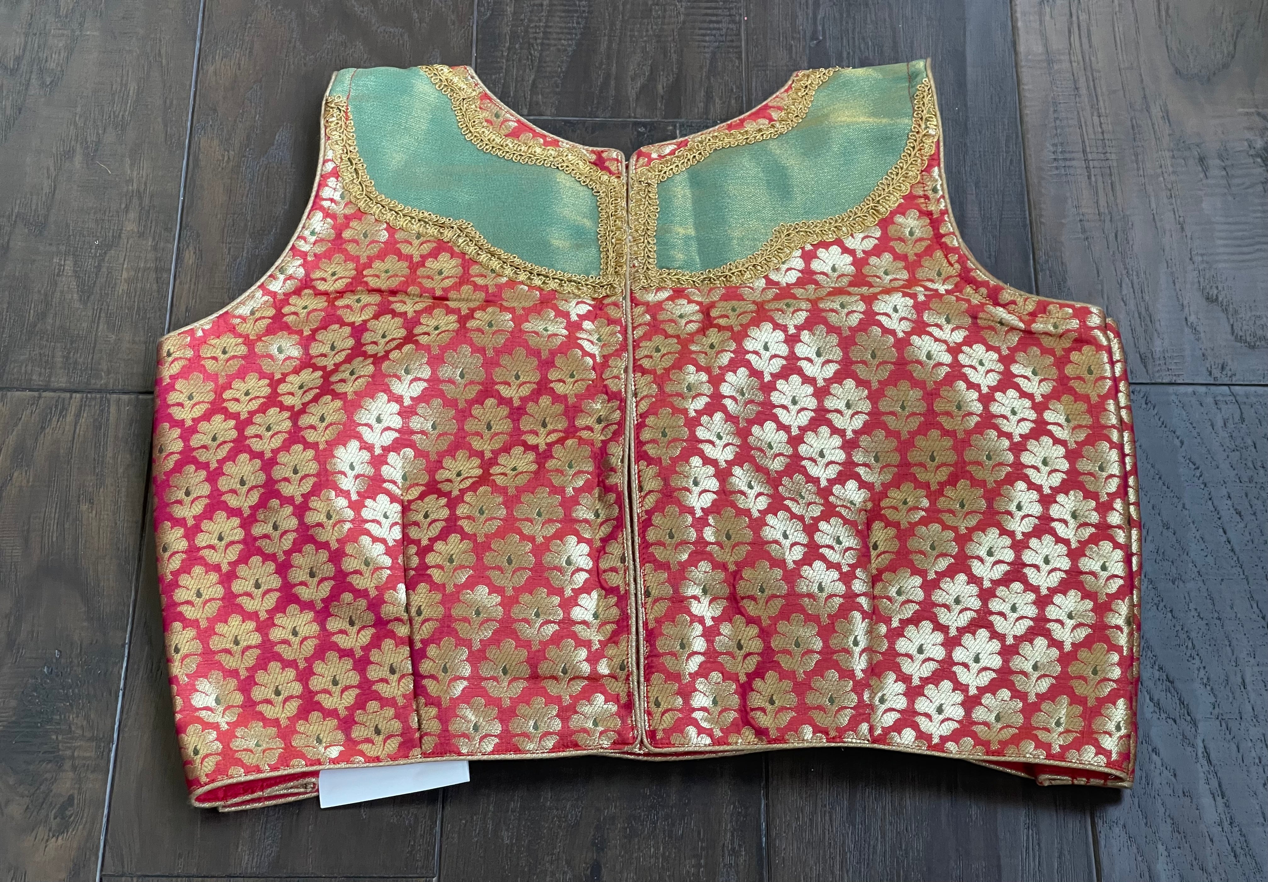 Designer Blouse - Raspberry Pink Meenakari
