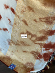 Khaddi Georgette Banarasi - Off-White Rust Brwon Tie-dye Khadhua Woven