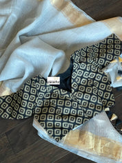 Designer Blouse - Black Beige