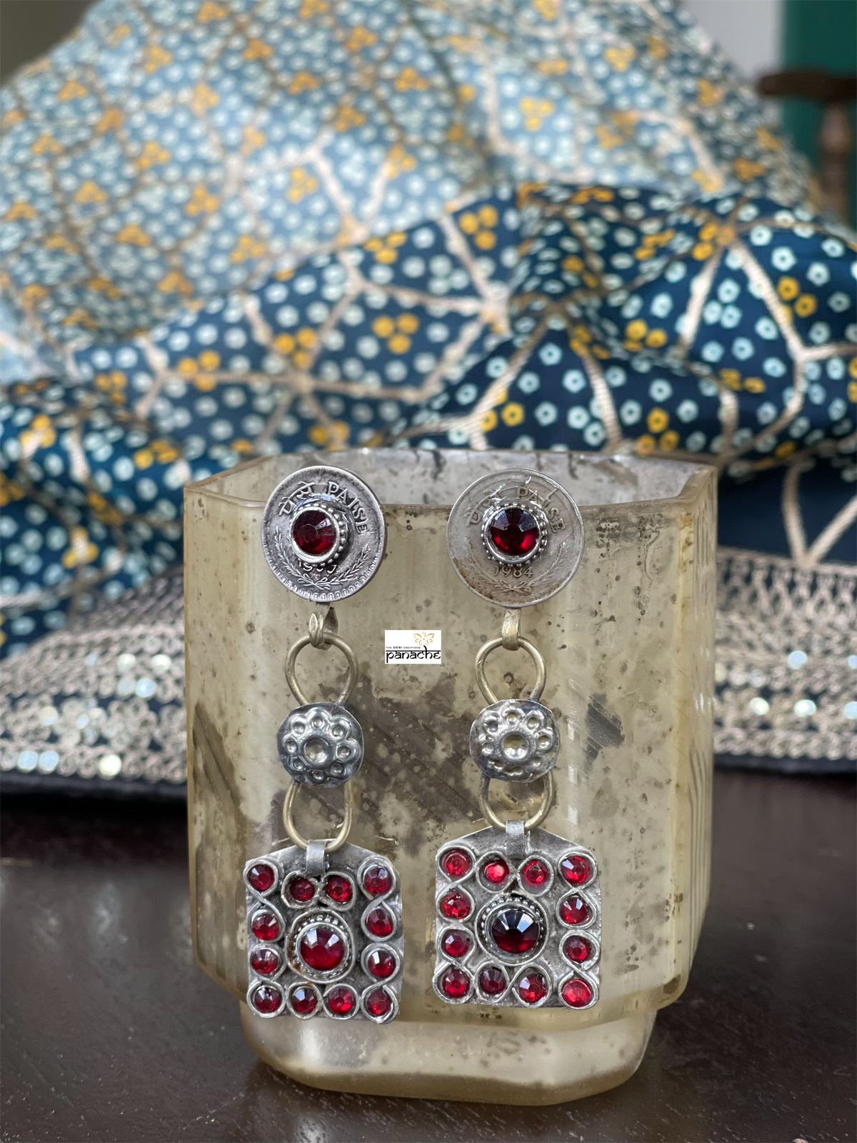 Jewelry Earring - Red Stone Afghani Vintage 2