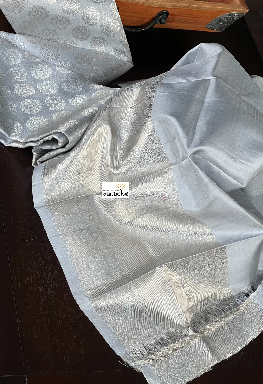 Pure Silk Kanjivaram - Silver Grey