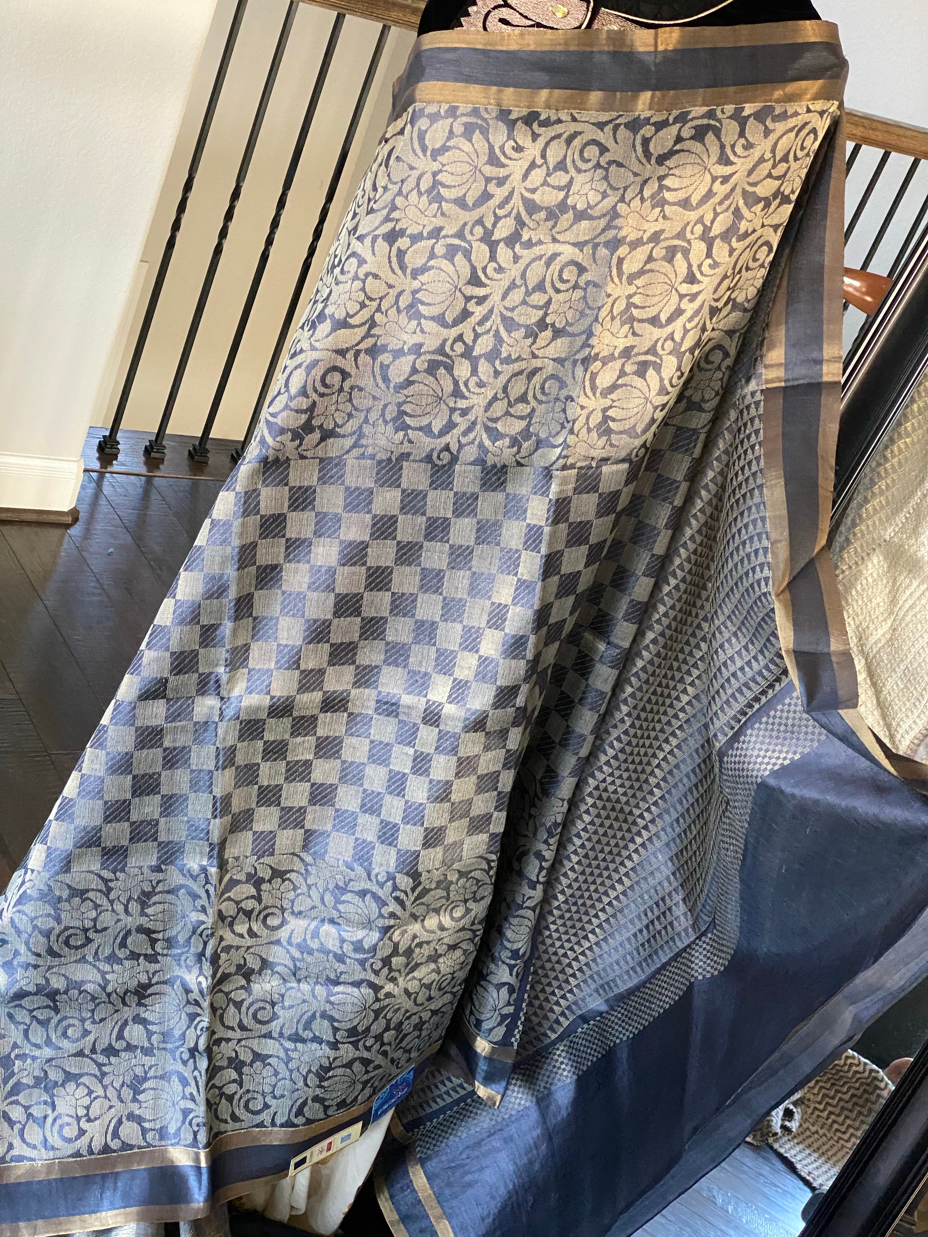 Tussar Silk - Steel Grey Woven