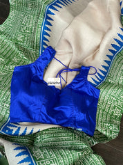Designer Blouse - Royal Blue Raw Silk