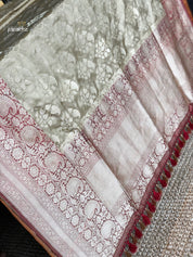 Katan Silk Banarasi - Mocha Grey Maroom