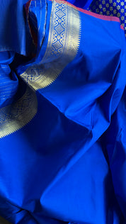 Katan Silk Banarasi - Royal Blue Kadwa