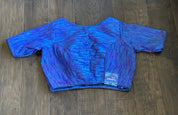 Designer Blouse - Firozi Blue Raw Silk