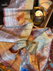 Katan Silk Banarasi - Mocha Grey Maroom