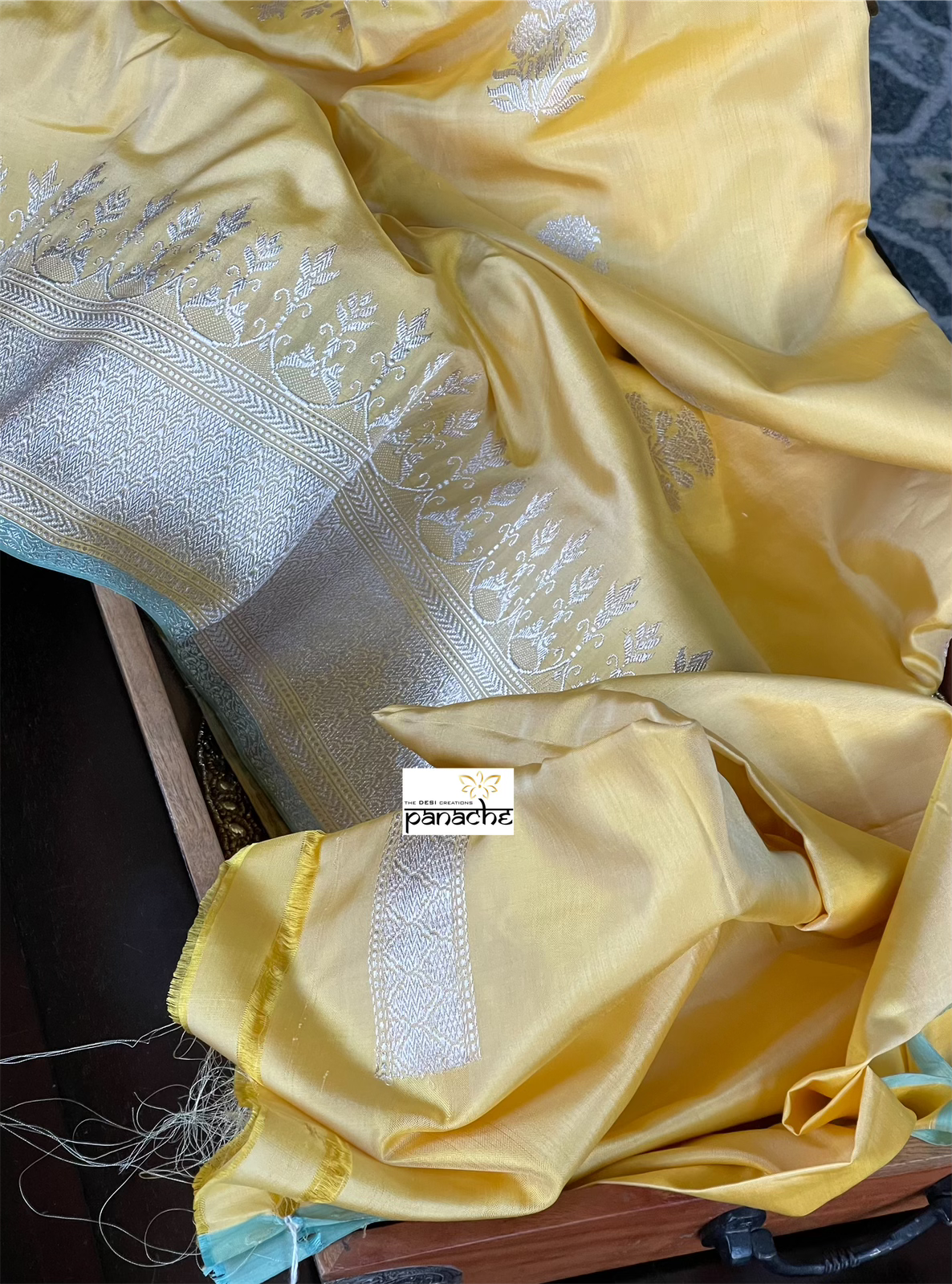 Pure Silk Katan Kadwa Banarasi- Yellow