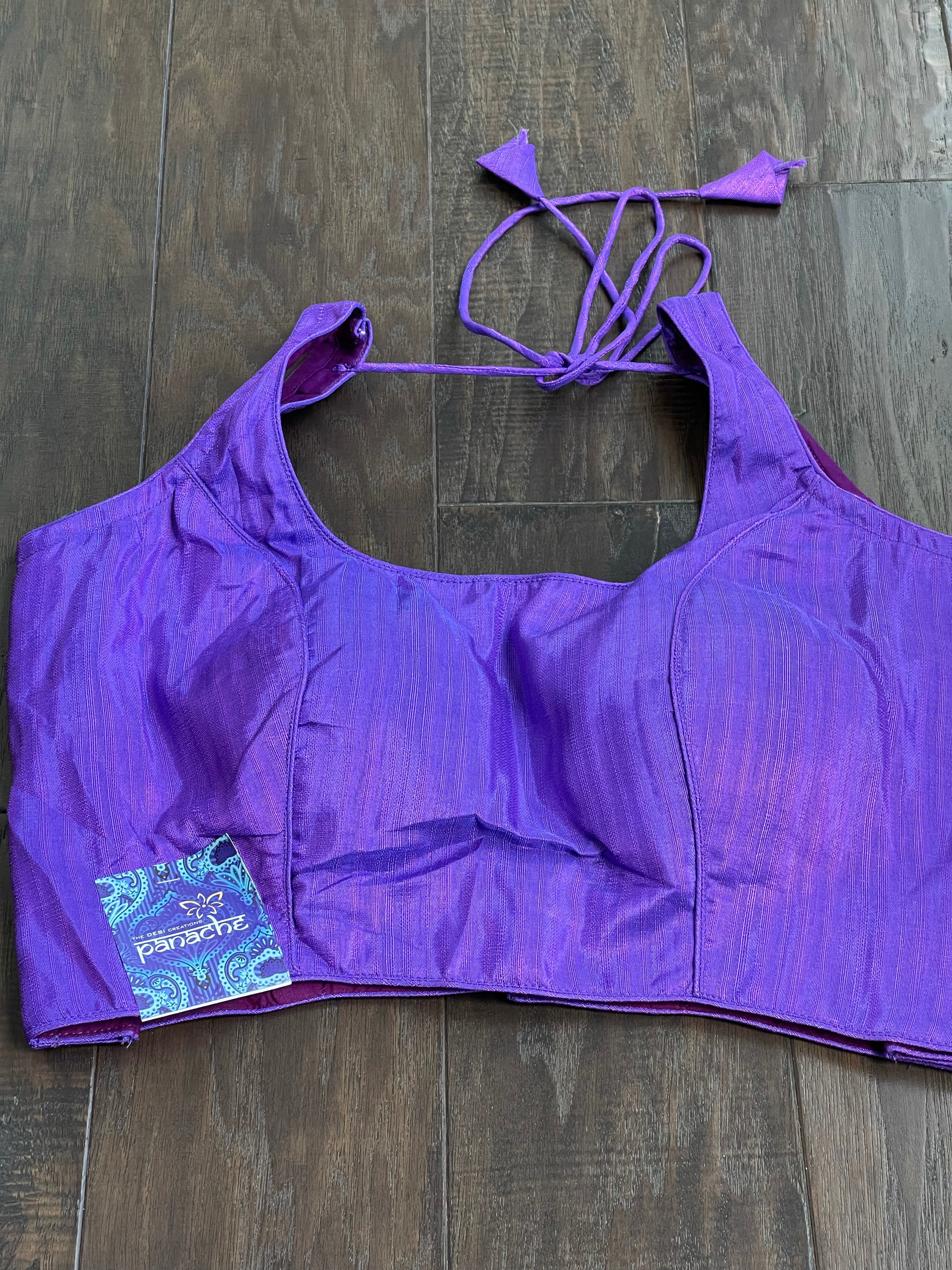 Designer Blouse - Purple Raw Silk