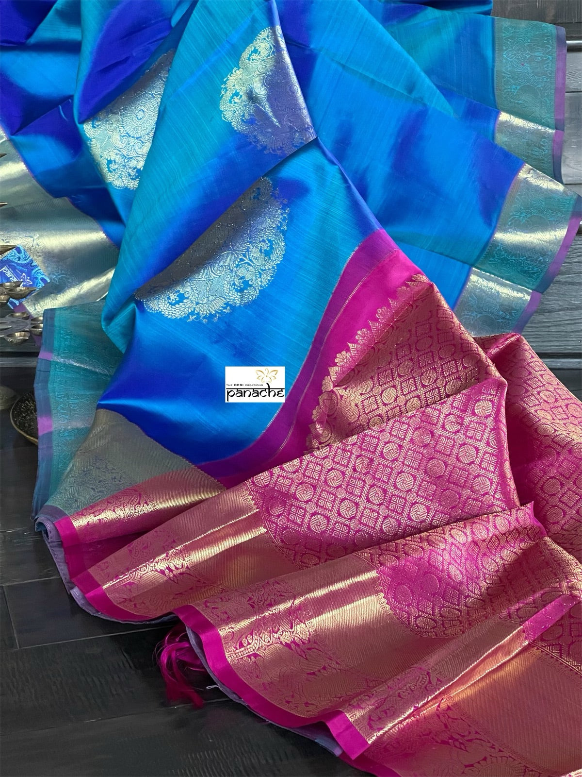 Silk Kanjivaram - Blue Dual Shaded