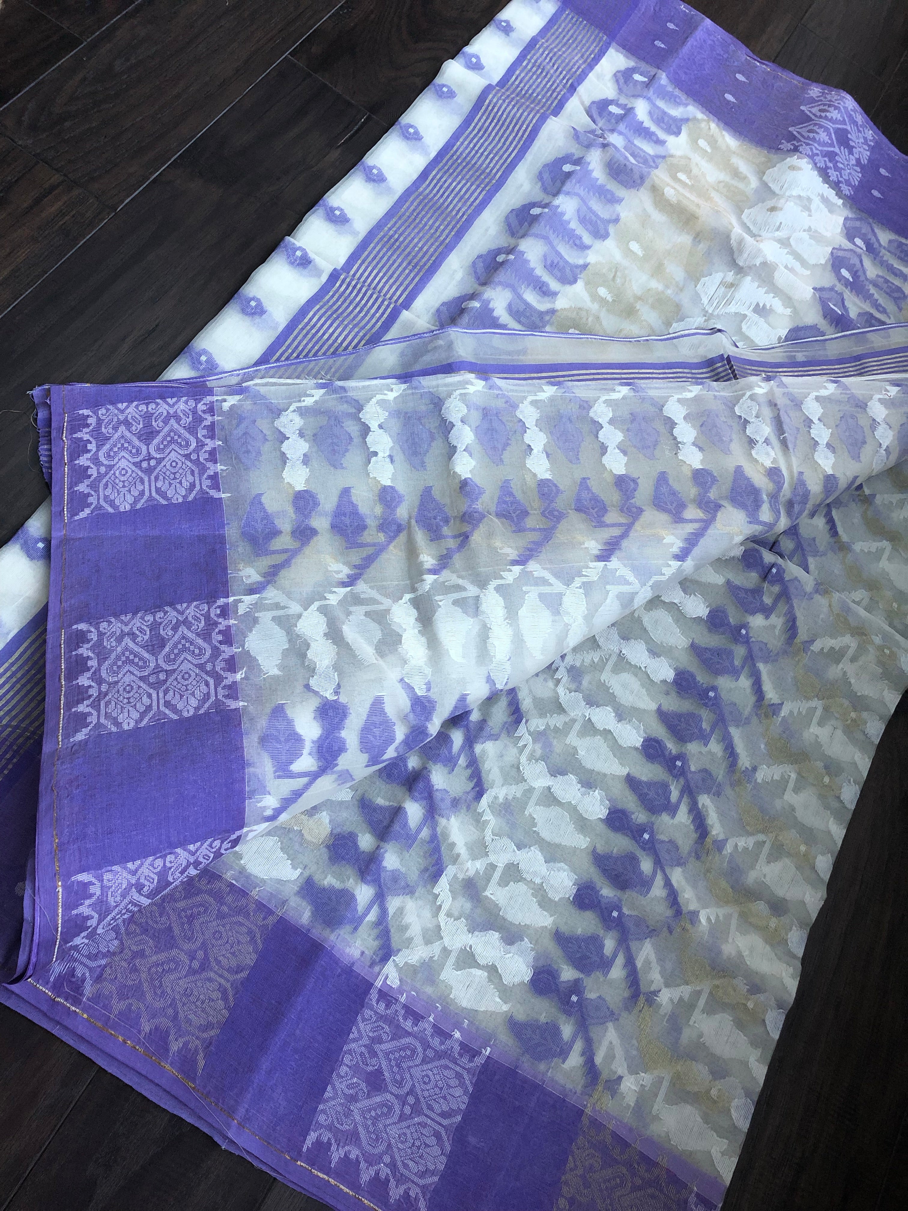 Jamdaani - OffWhite Lavender