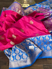Pure Katan Silk Banarasi - Magenta Pink