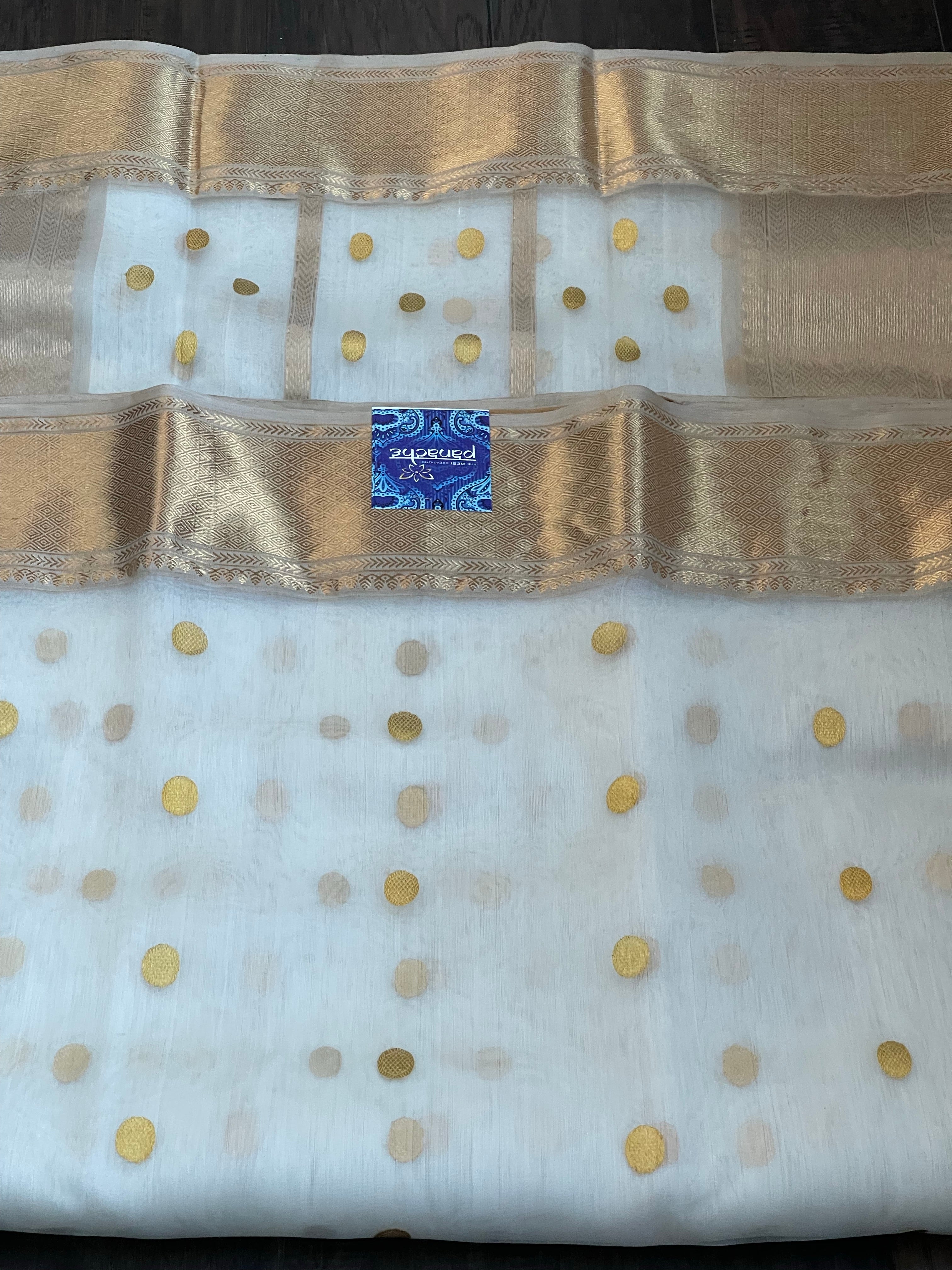 Pure Chanderi Organza Silk - Off White Iknaliya