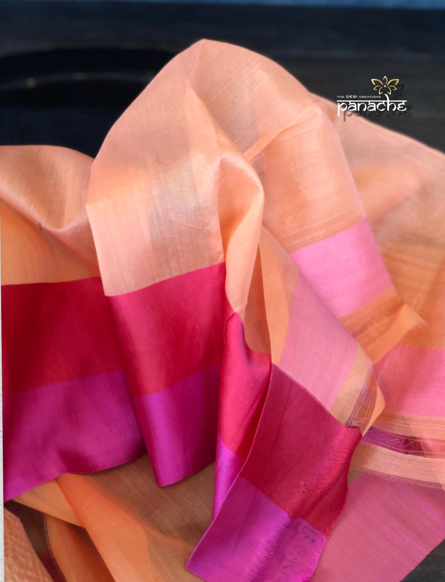 Silk Cotton Banarasi - Peach Pink Woven