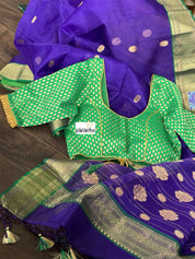 Designer Blouse - Green Banarasi Motifs
