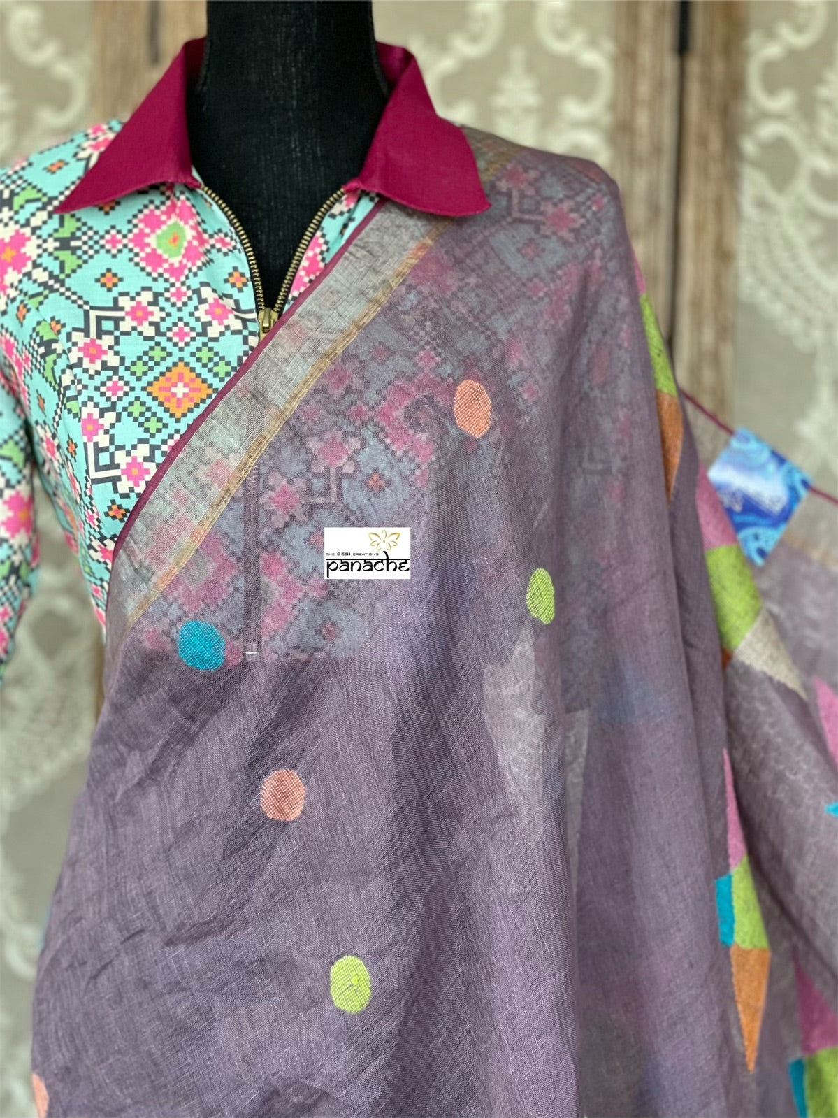Designer Blouse - Mint Blue Printed