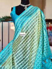 Organza Silk Banarasi - Pista Green Firozi