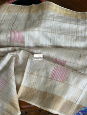 Tussar Silk - Beige Golden Pink
