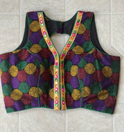 Designer Blouse - Black Yellow Multi color