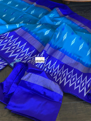 Pure Silk Ikat - Firozi Blue