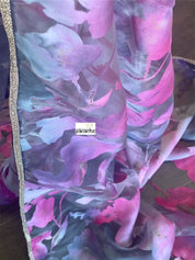 Designer Satin on Organza - Light Grey Pink