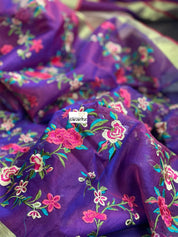 Designer Muslin - Purple Embroidered