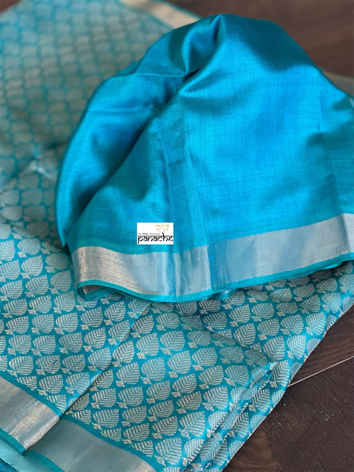 Tussar Silk - Firozi Blue Resham Woven