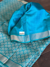 Tussar Silk - Firozi Blue Resham Woven