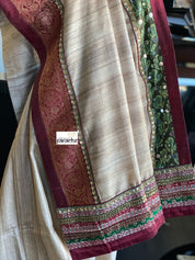 Designer Tussar Silk - Gicha Banarasi Border