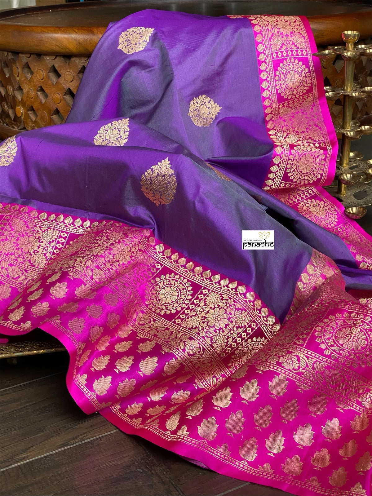 Katan Silk Banarasi - Purple Magenta