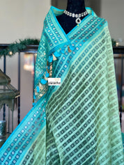 Organza Silk Banarasi - Pista Green Firozi