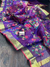 Designer Muslin - Purple Embroidered